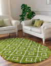 Lattice Loft Shag Collection Area Rug - Soho (Green) Oval Green  lifestyle 20