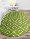 Lattice Loft Shag Collection Area Rug - Soho (Green) Oval Green  lifestyle 24