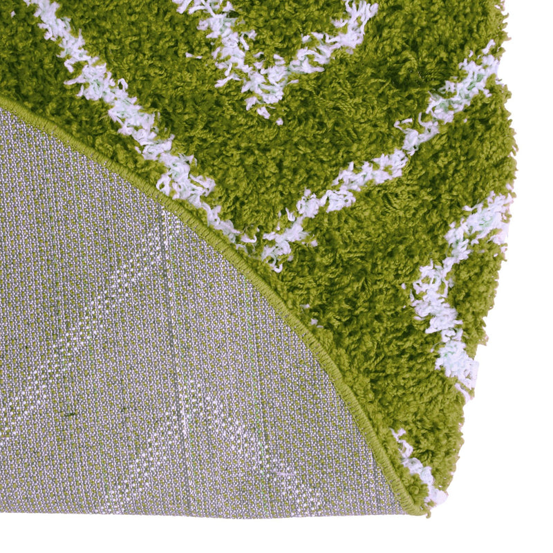 Lattice Loft Shag Collection Area Rug - Soho (Green) Oval Green  lifestyle 34