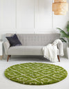 Lattice Loft Shag Collection Area Rug - Soho (Green) Round Green  lifestyle 2