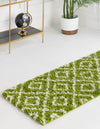 Lattice Loft Shag Collection Area Rug - Soho (Green) Runner Green  lifestyle 2