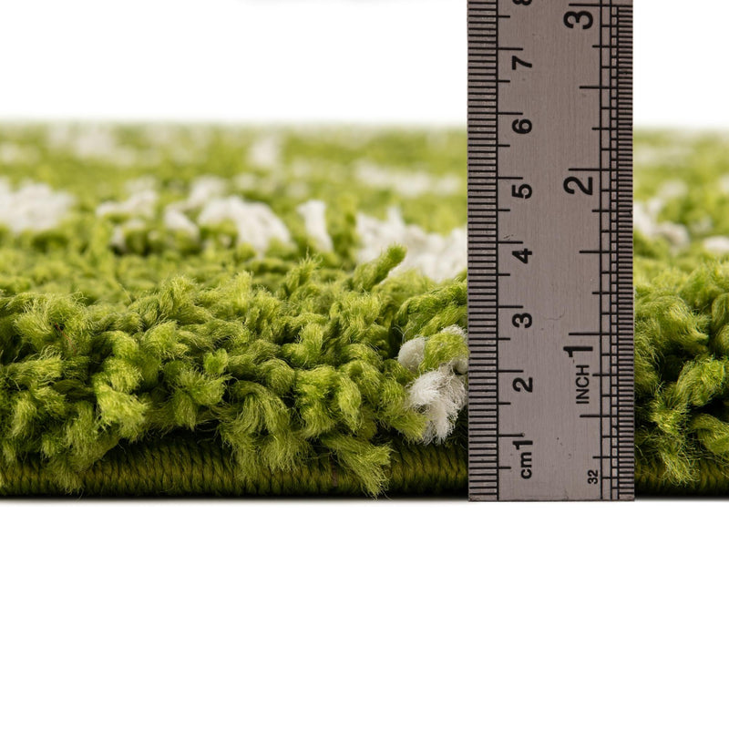 Lattice Loft Shag Collection Area Rug - Soho (Green) Runner Green  lifestyle 4