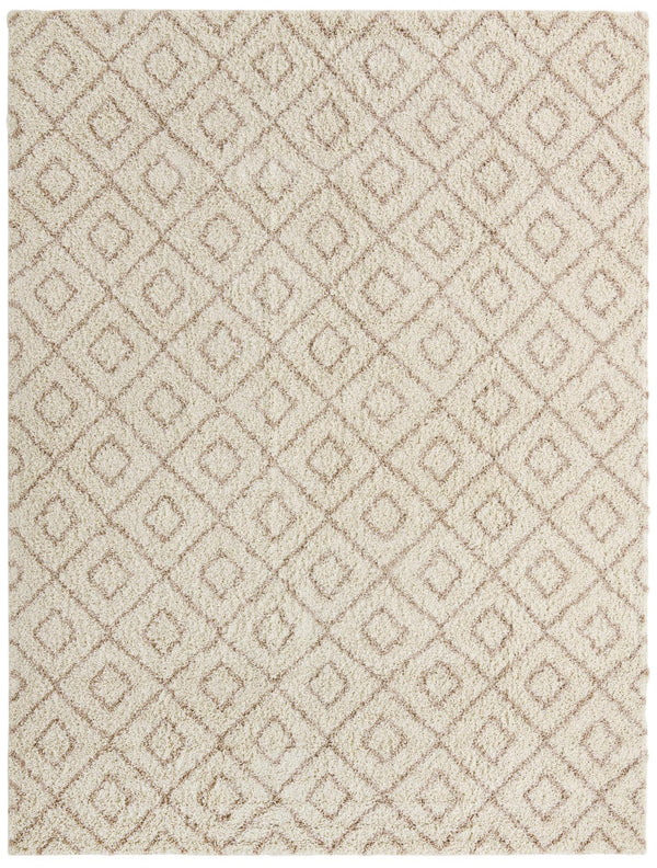 Lattice Loft Shag Collection Area Rug - Soho (Beige) Rectangle Beige Main