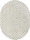 Lattice Loft Shag Collection Area Rug - Soho (Beige) Oval Beige Main