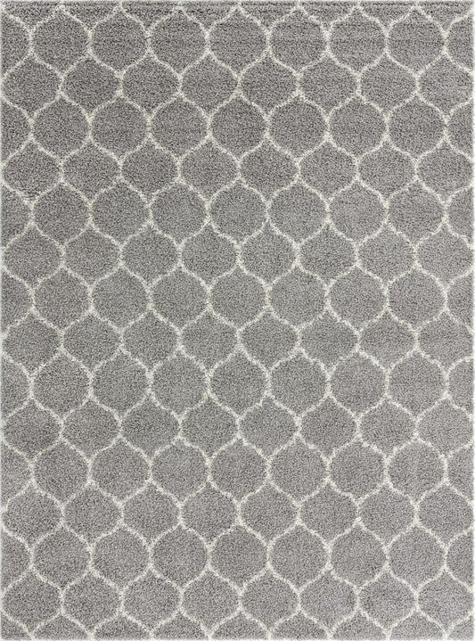 Lattice Loft Shag Collection Area Rug - Chelsea (Gray) Rectangle Gray Main