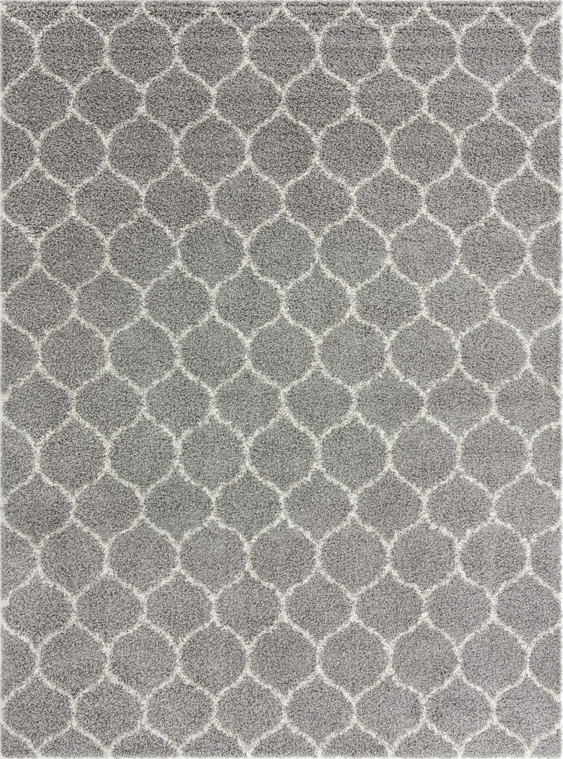 Lattice Loft Shag Collection Area Rug - Chelsea (Gray) Rectangle Gray Main
