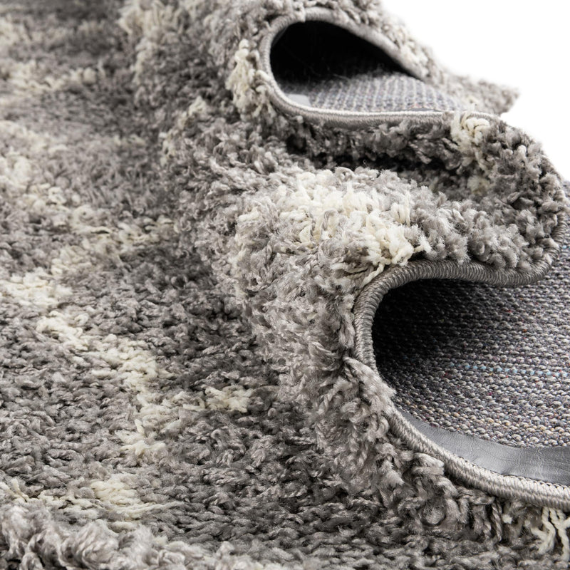 Lattice Loft Shag Collection Area Rug - Chelsea (Gray) Rectangle Gray  lifestyle 11