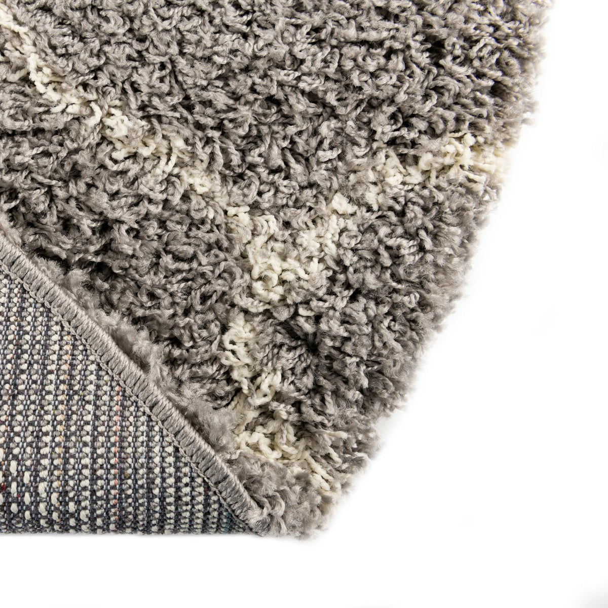 Lattice Loft Shag Collection Area Rug - Chelsea (Gray) Oval Gray  lifestyle 7