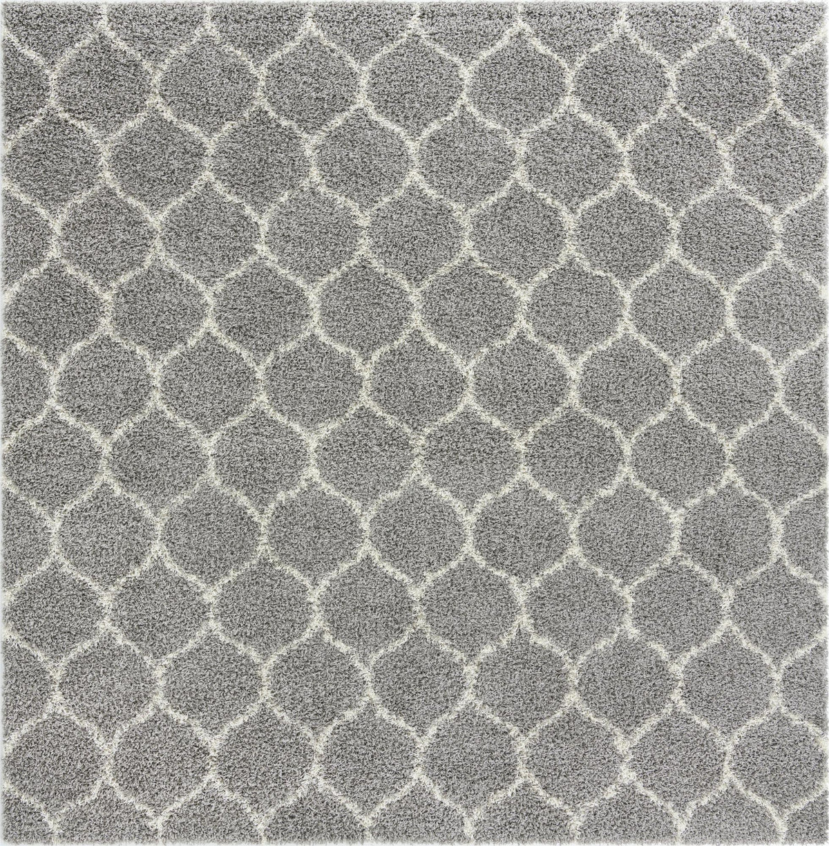 Lattice Loft Shag Collection Area Rug - Chelsea (Gray) Square Gray Main