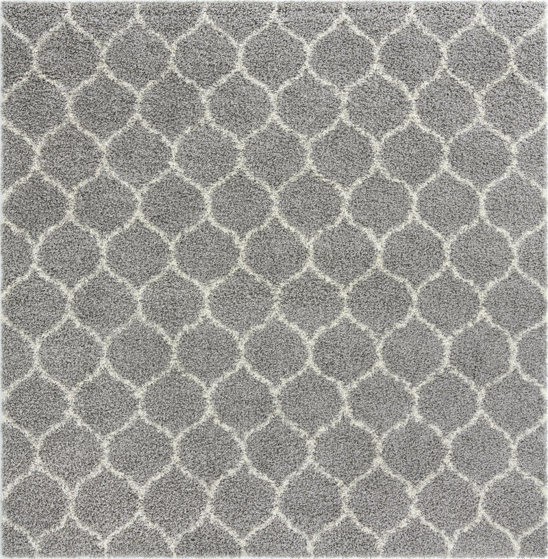 Lattice Loft Shag Collection Area Rug - Chelsea (Gray) Square Gray Main