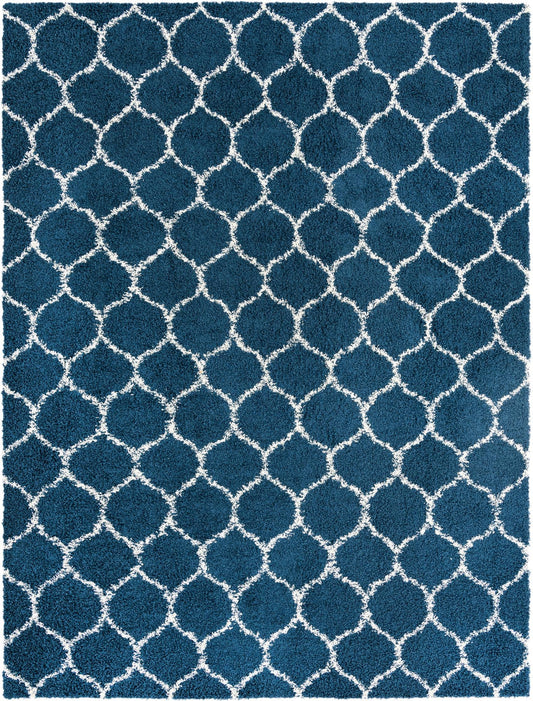 Lattice Loft Shag Collection Area Rug - Chelsea (Navy Blue) Rectangle Navy Blue Main