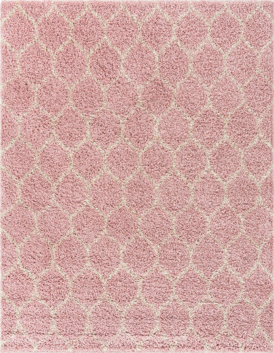 Lattice Loft Shag Collection Area Rug - Chelsea (Light Pink) Rectangle Light Pink Main