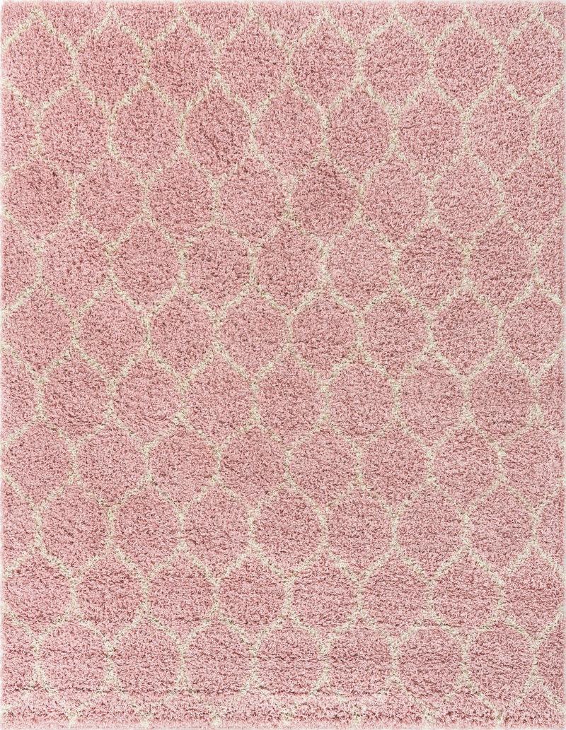 Lattice Loft Shag Collection Area Rug - Chelsea (Light Pink) Rectangle Light Pink Main