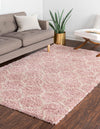 Lattice Loft Shag Collection Area Rug - Chelsea (Light Pink) Rectangle Light Pink  lifestyle 3