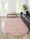 Lattice Loft Shag Collection Area Rug - Chelsea (Light Pink) Oval Light Pink  lifestyle 0