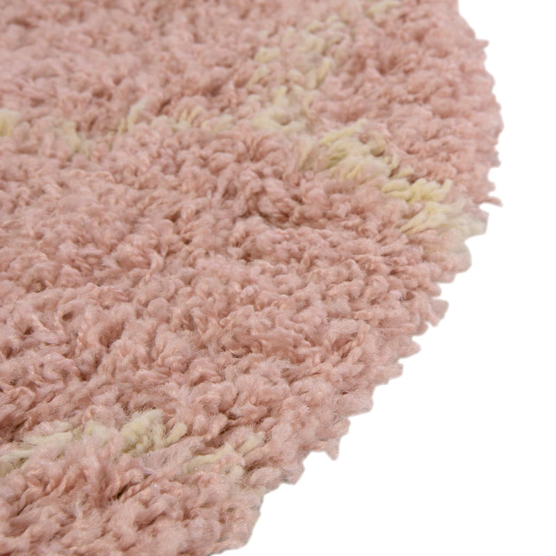 Lattice Loft Shag Collection Area Rug - Chelsea (Light Pink) Oval Light Pink  lifestyle 5