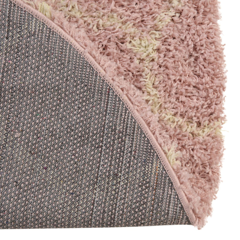 Lattice Loft Shag Collection Area Rug - Chelsea (Light Pink) Oval Light Pink  lifestyle 7