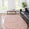 Lattice Loft Shag Collection Area Rug - Chelsea (Light Pink) Oval Light Pink  lifestyle 13
