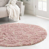 Lattice Loft Shag Collection Area Rug - Chelsea (Light Pink) Round Light Pink  lifestyle 13