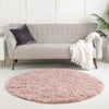 Lattice Loft Shag Collection Area Rug - Chelsea (Light Pink) Round Light Pink  lifestyle 14