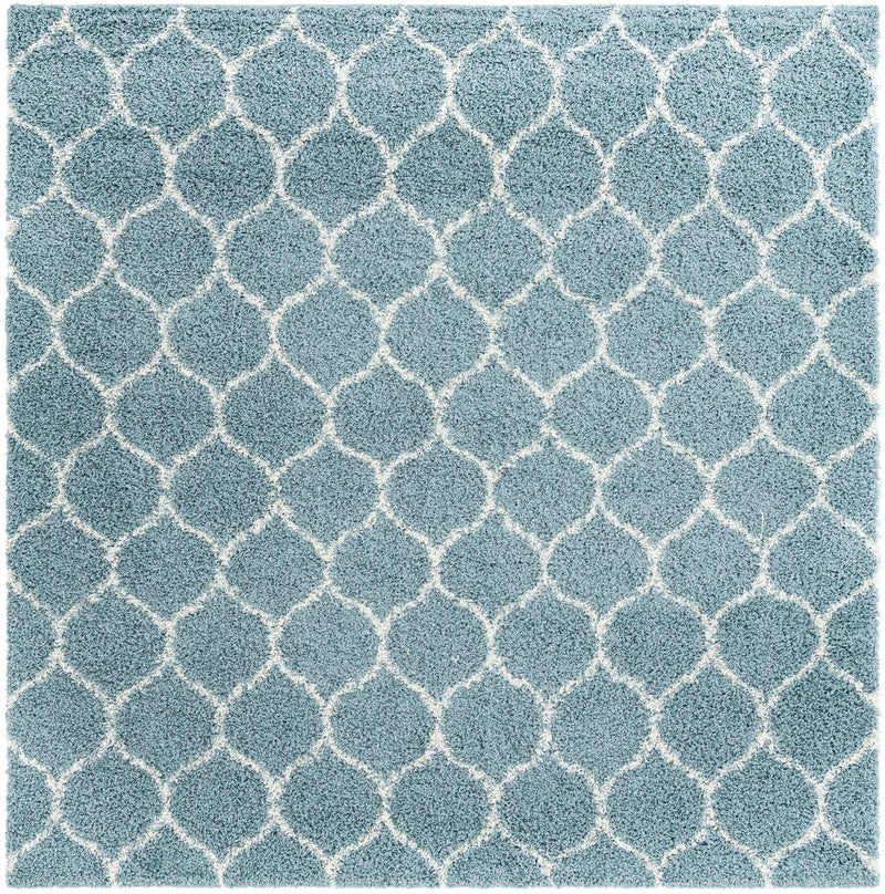 Lattice Loft Shag Collection Area Rug - Chelsea (Light Blue) Square Light Blue Main