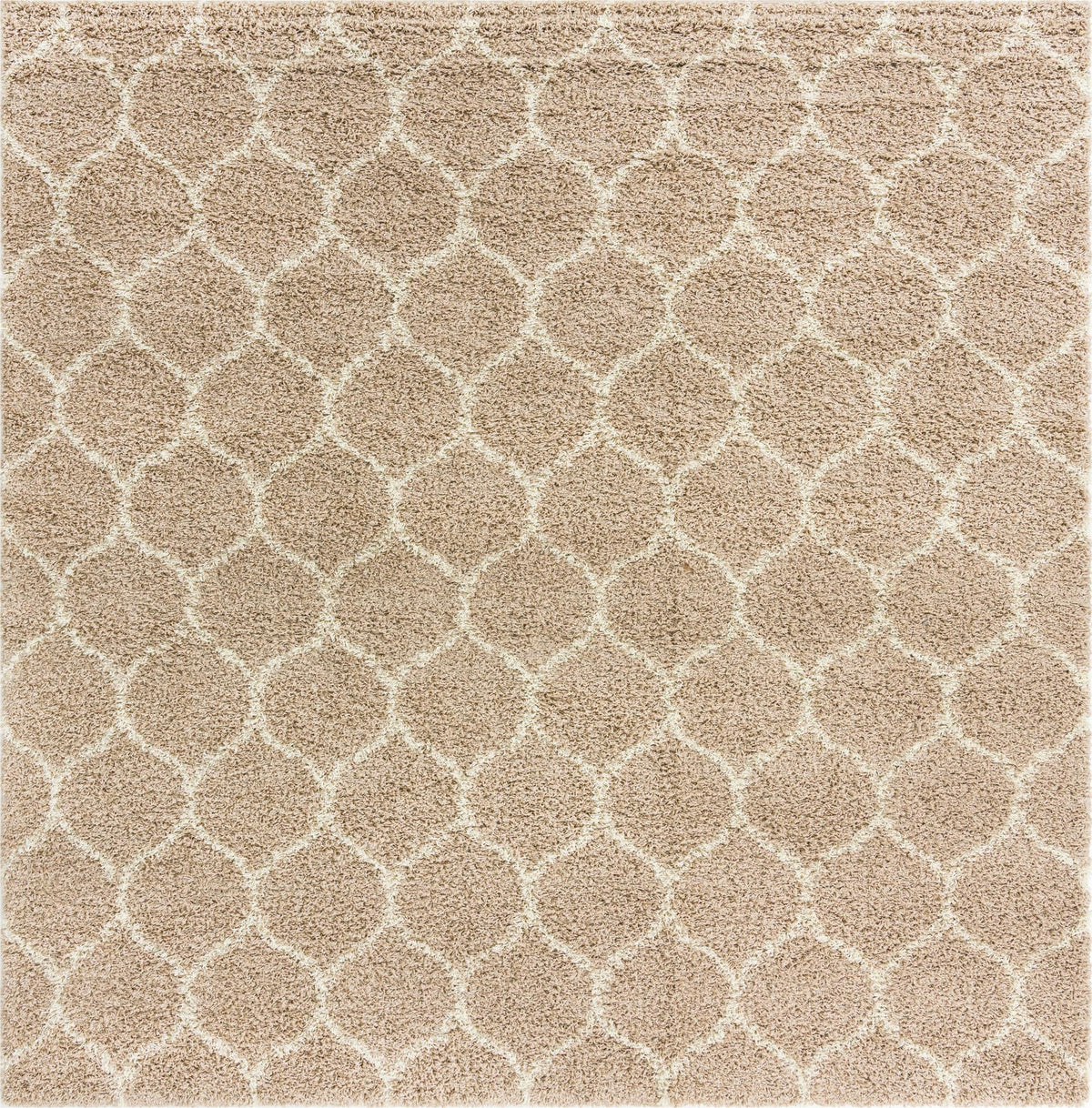 Lattice Loft Shag Collection Area Rug - Chelsea (Light Brown) Square Light Brown Main