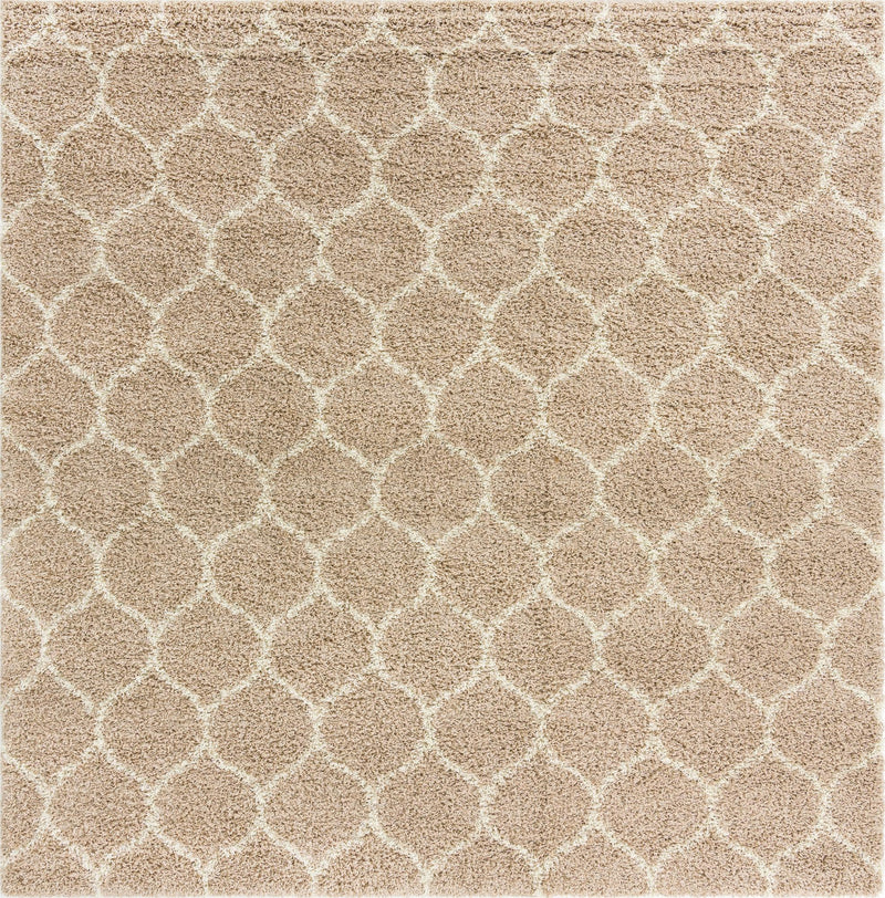 Lattice Loft Shag Collection Area Rug - Chelsea (Light Brown) Square Light Brown Main