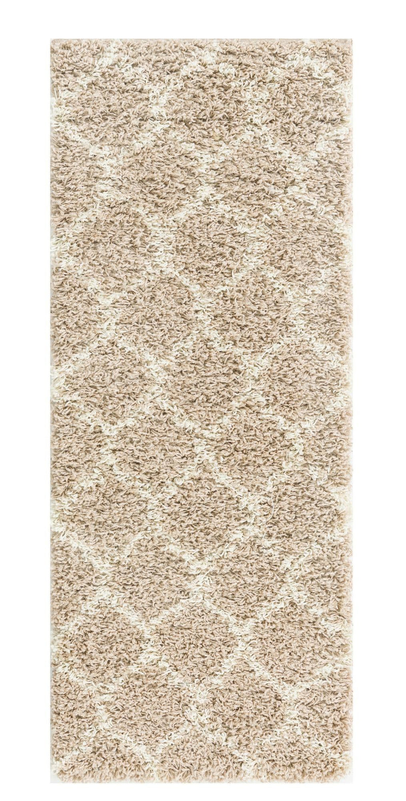 Lattice Loft Shag Collection Area Rug - Chelsea (Light Brown) Runner Light Brown Main
