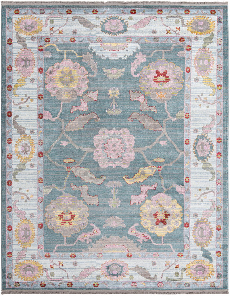 Arcadia Rugs Collection Area Rug - Eden (Gray and Blue) Rectangle Gray and Blue  lifestyle 3