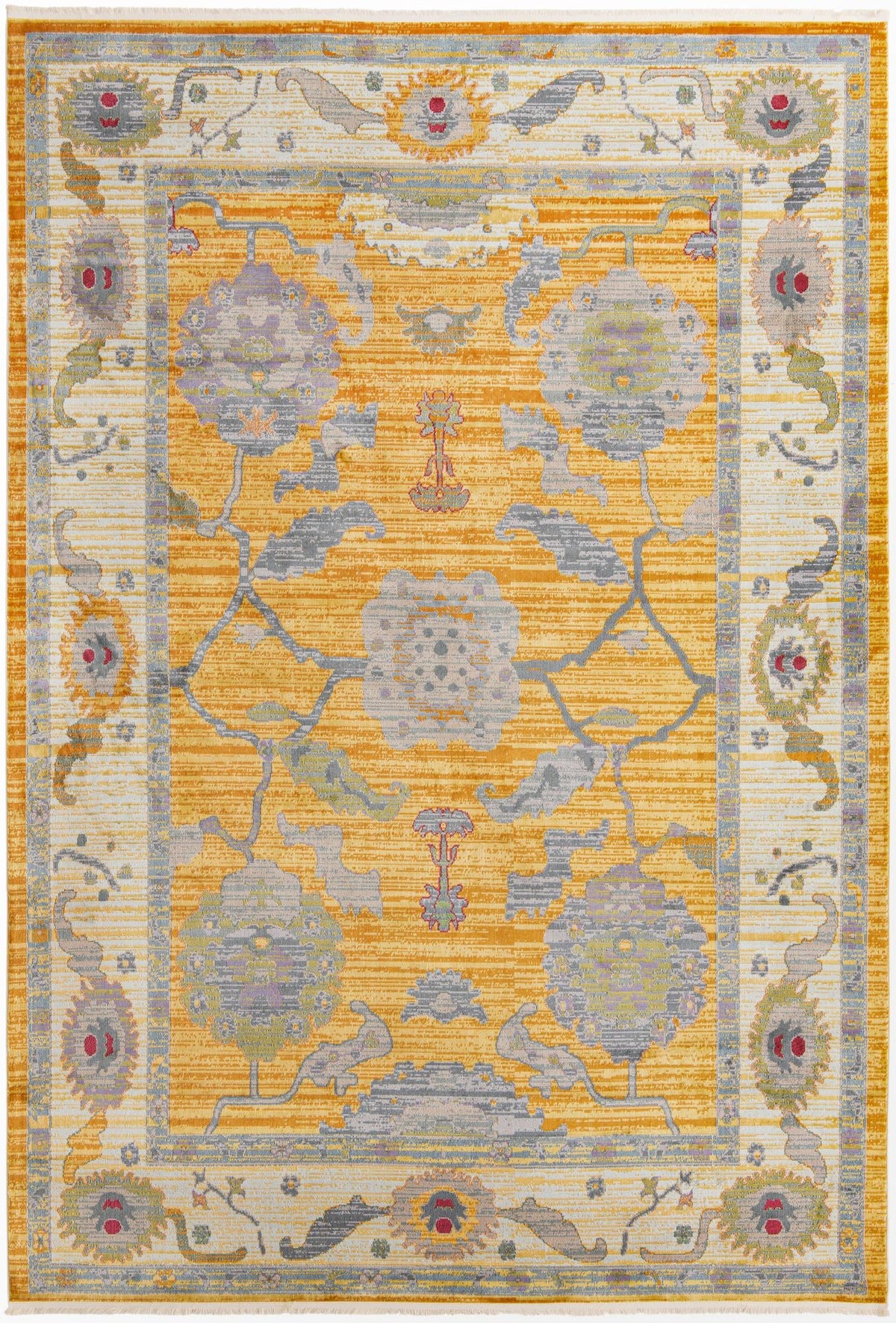 Arcadia Rugs Collection Area Rug - Eden (Yellow) Rectangle Yellow Main