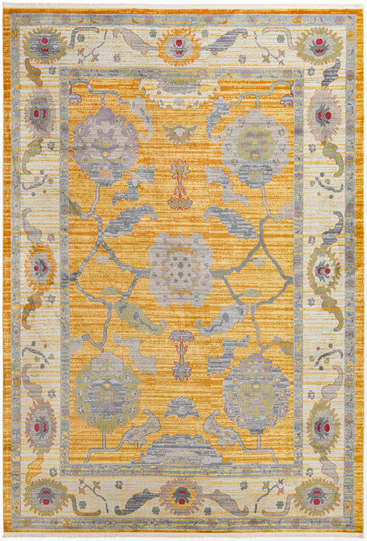 Arcadia Rugs Collection Area Rug - Eden (Yellow) Rectangle Yellow Main