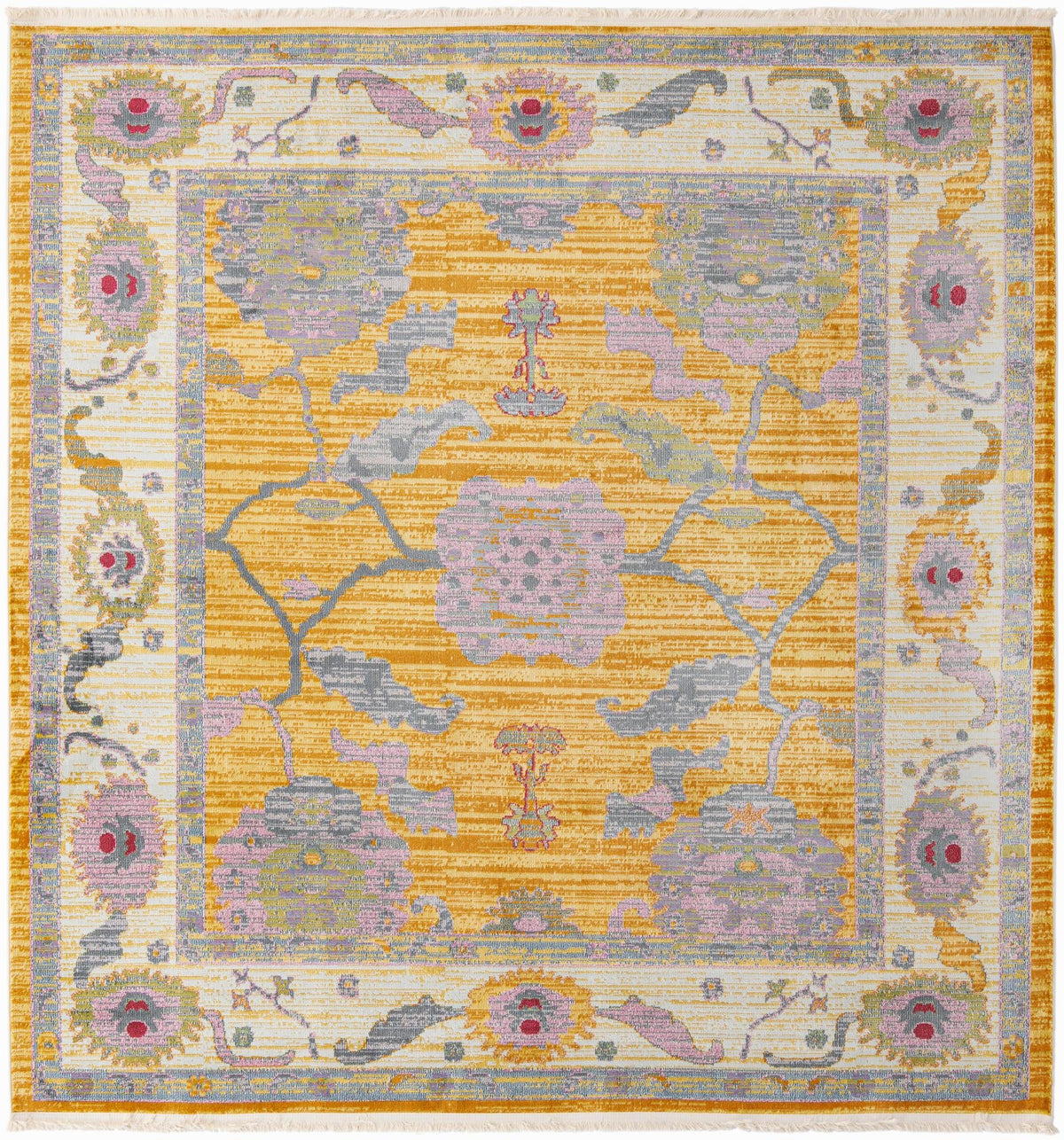 Arcadia Rugs Collection Area Rug - Eden (Yellow) Square Yellow  lifestyle 12