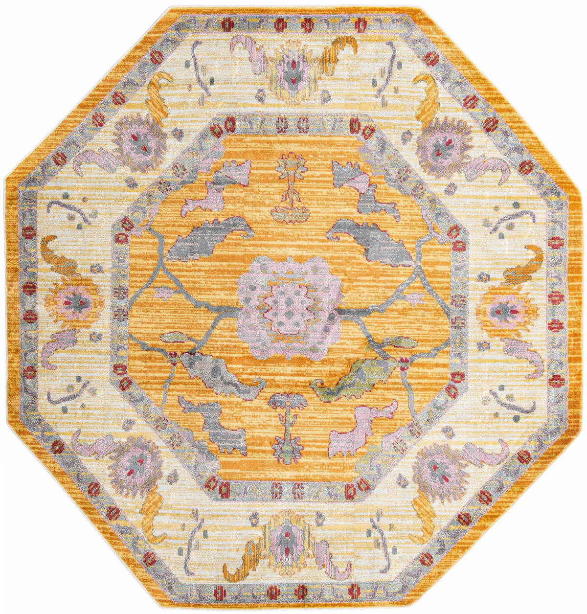 Arcadia Rugs Collection Area Rug - Eden (Yellow) Octagon Yellow  lifestyle 14