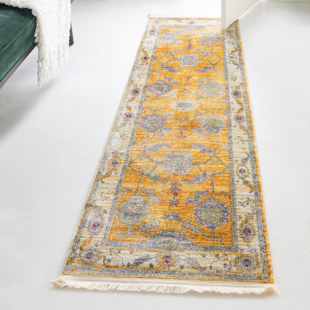 Arcadia Rugs Collection Area Rug - Eden (Yellow) Runner Yellow  lifestyle 49