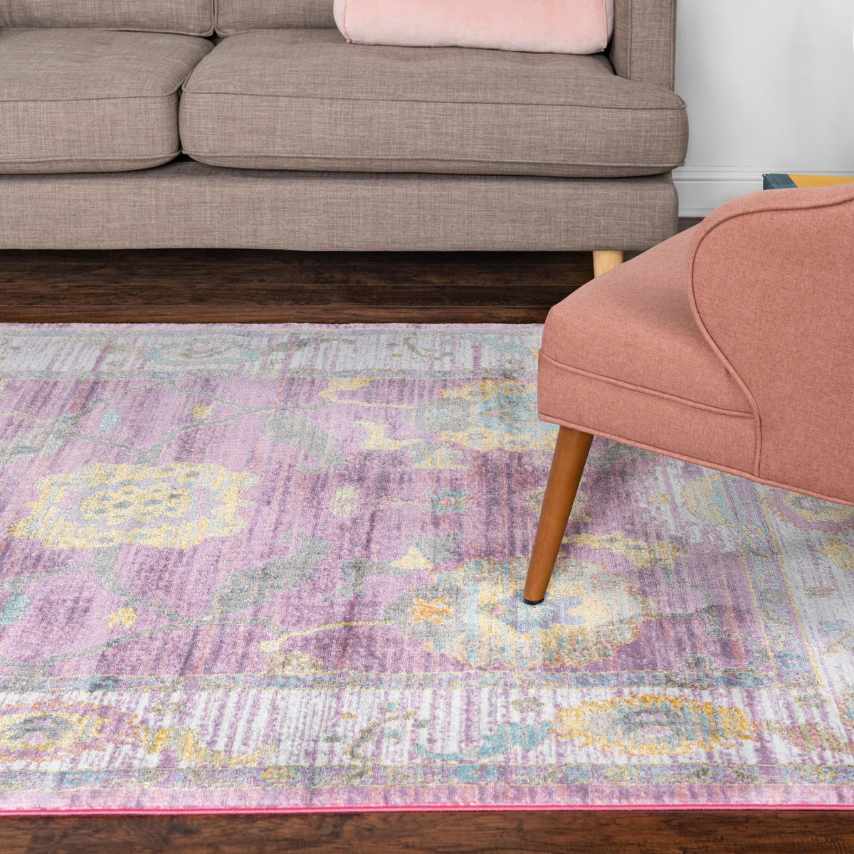 Arcadia Rugs Collection Area Rug - Eden (Pink) Rectangle Pink  lifestyle 10