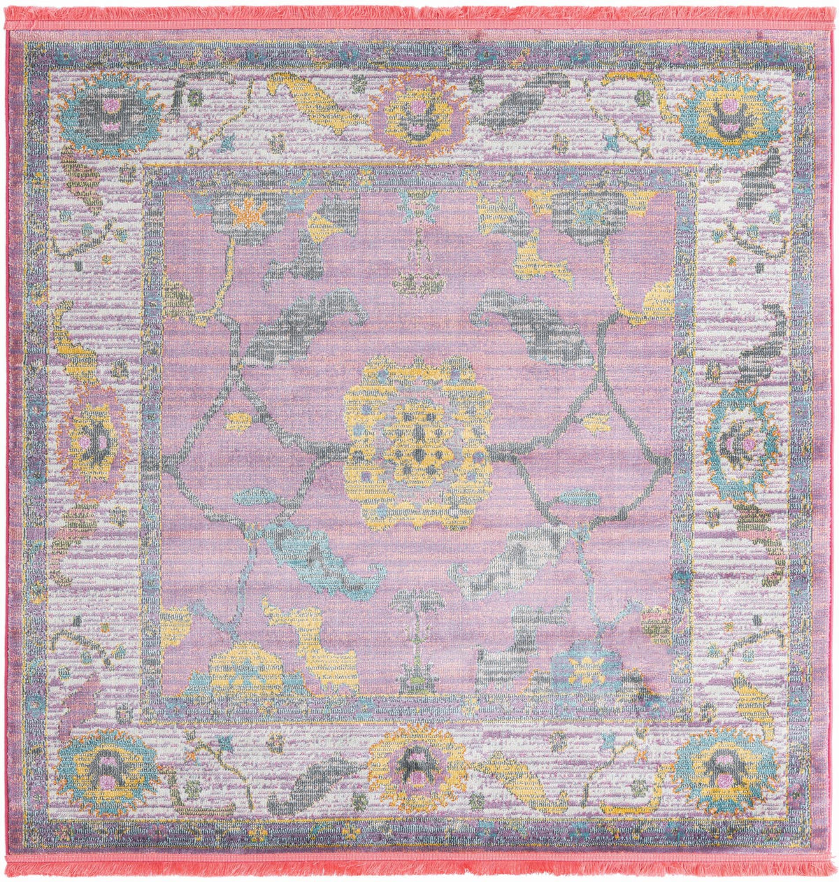 Arcadia Rugs Collection Area Rug - Eden (Pink) Square Pink  lifestyle 14