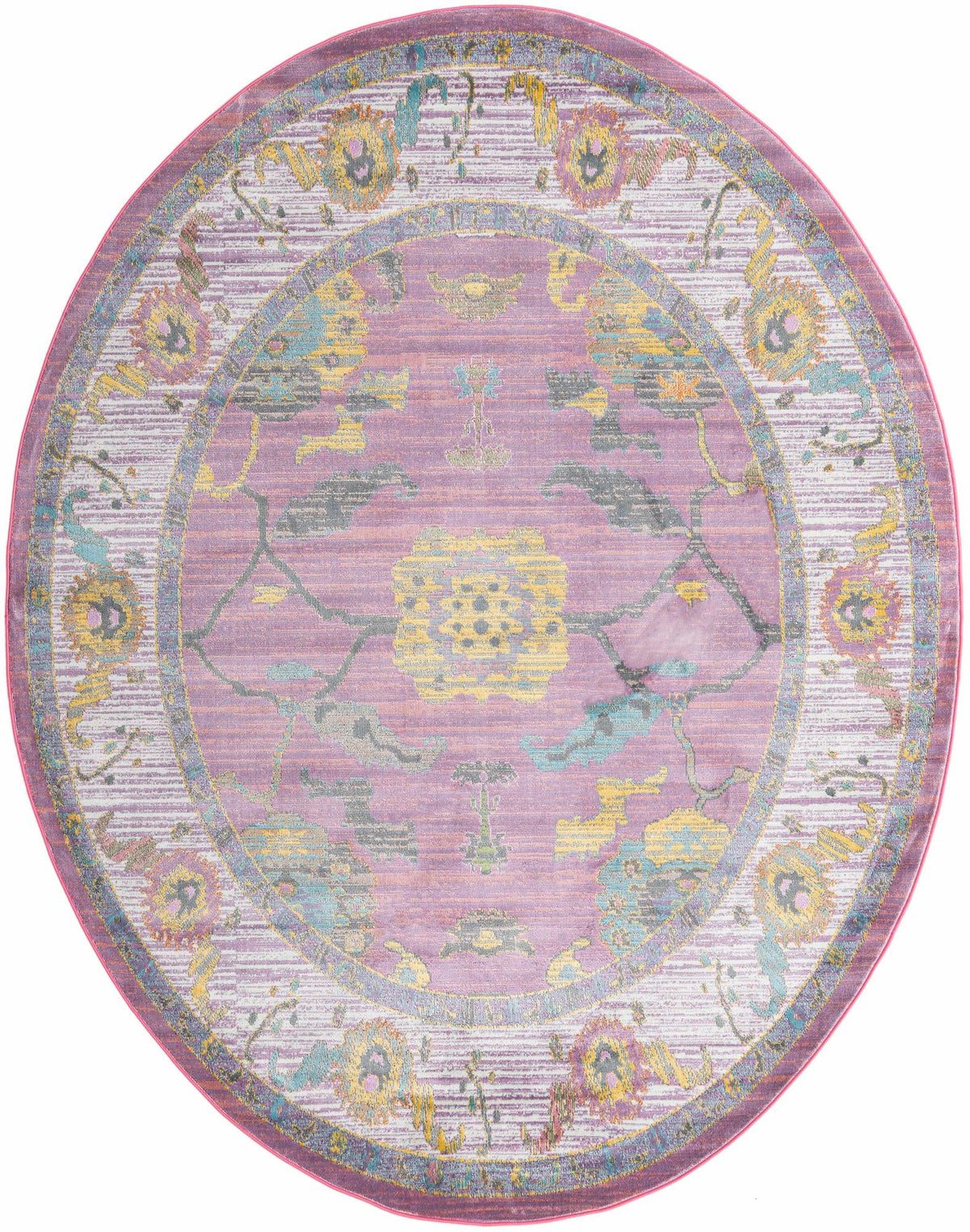 Arcadia Rugs Collection Area Rug - Eden (Pink) Oval Pink  lifestyle 15