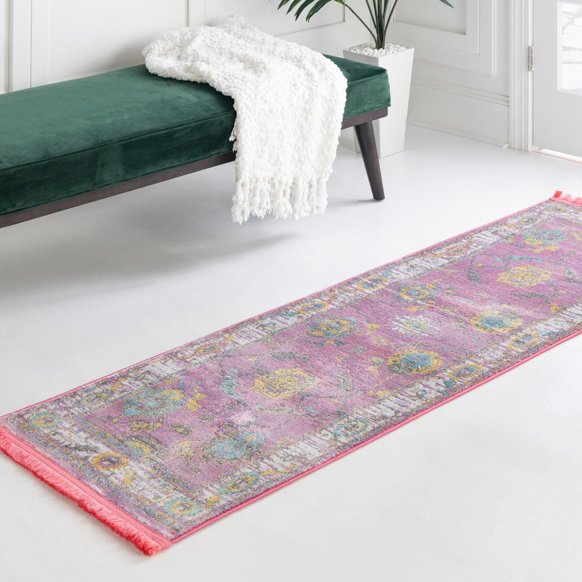 Arcadia Rugs Collection Area Rug - Eden (Pink) Runner Pink  lifestyle 62