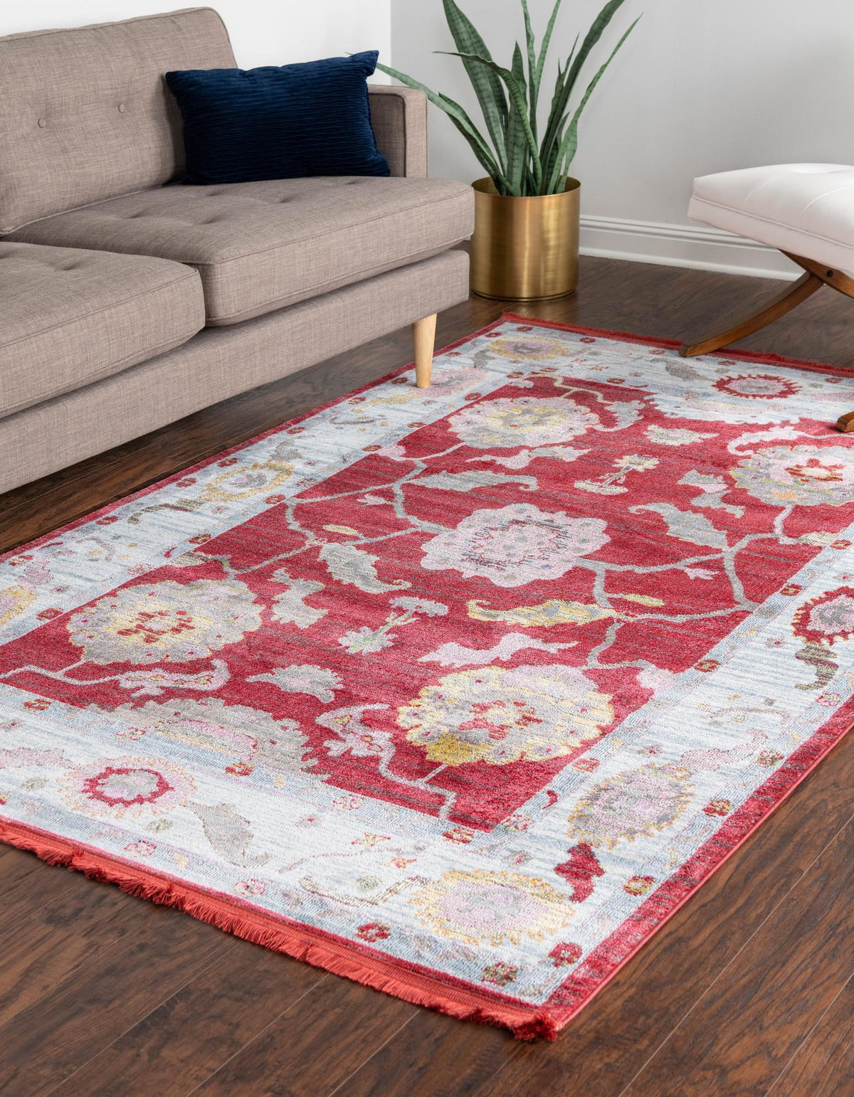Arcadia Rugs Collection Area Rug - Eden (Red) Rectangle Red  lifestyle 4