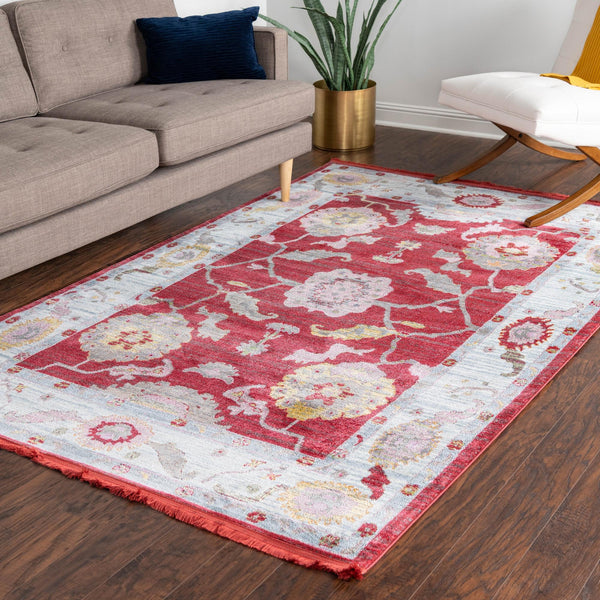 Arcadia Rugs Collection Area Rug - Eden (Red) Rectangle Red  lifestyle 12