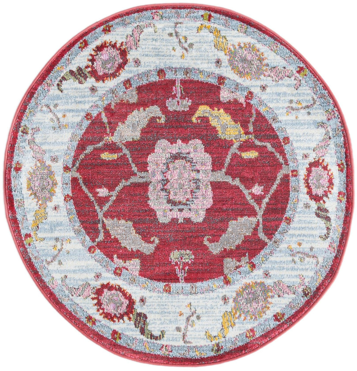 Arcadia Rugs Collection Area Rug - Eden (Red) Round Red  lifestyle 13