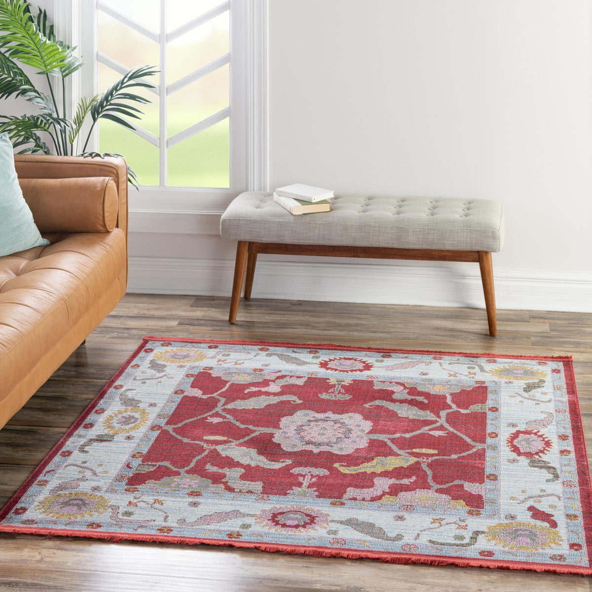 Arcadia Rugs Collection Area Rug - Eden (Red) Square Red  lifestyle 53