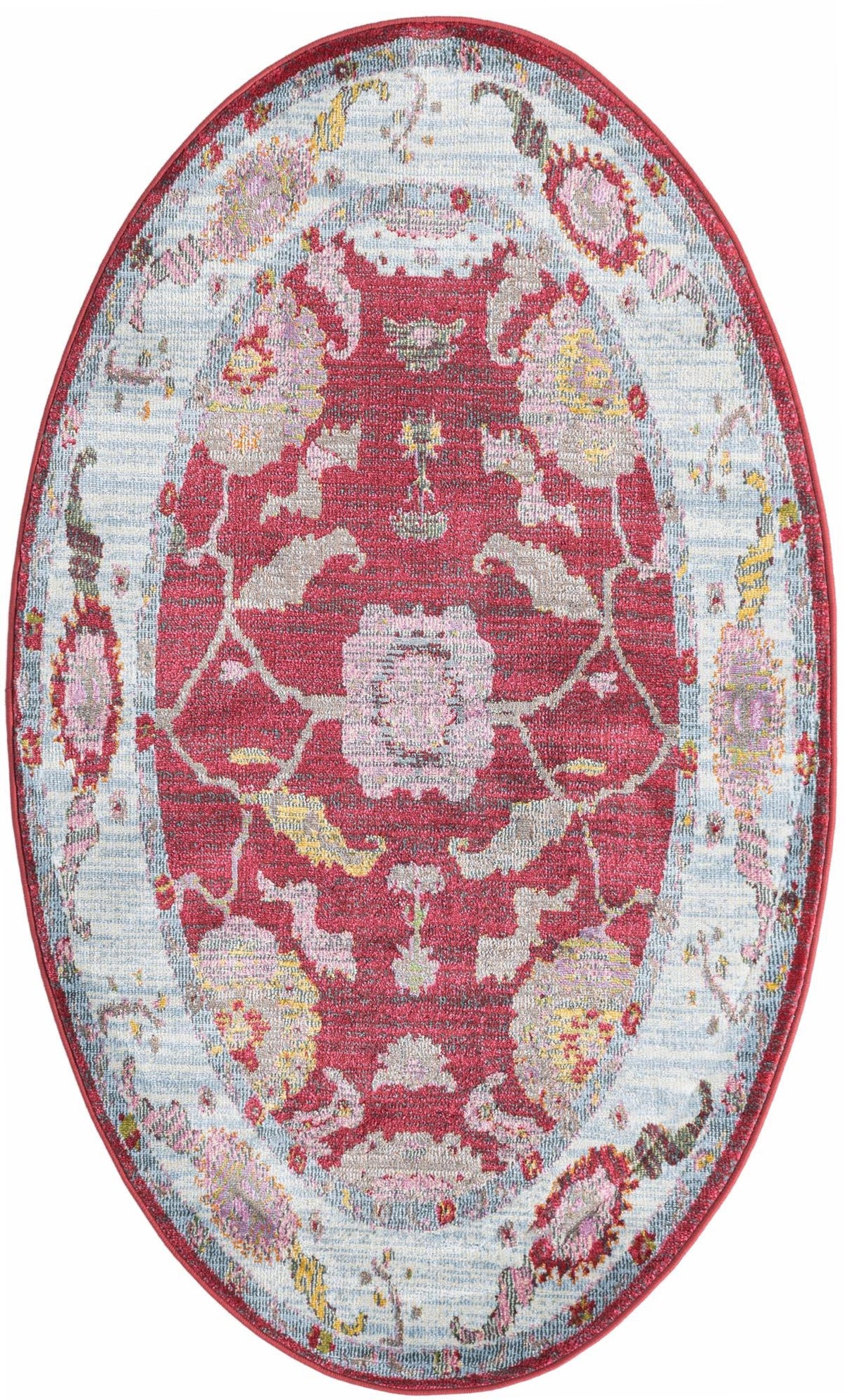 Arcadia Rugs Collection Area Rug - Eden (Red) Oval Red  lifestyle 15