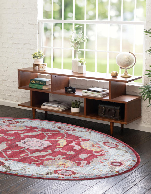 Arcadia Rugs Collection Area Rug - Eden (Red) Oval Red  lifestyle 25