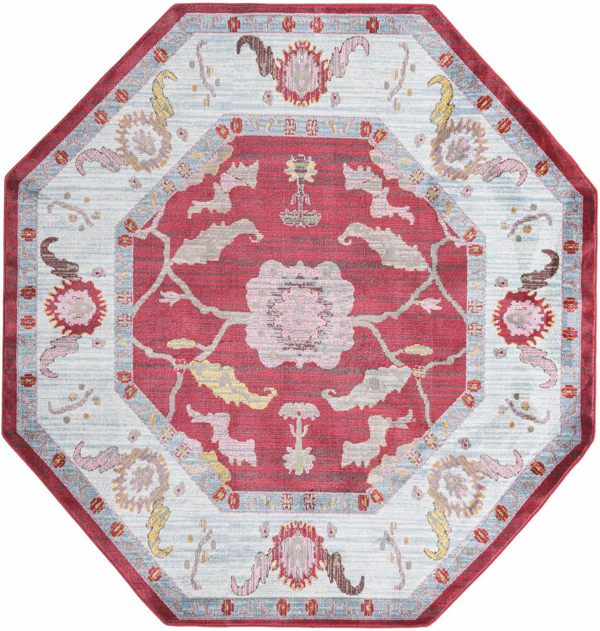 Arcadia Rugs Collection Area Rug - Eden (Red) Octagon Red  lifestyle 18