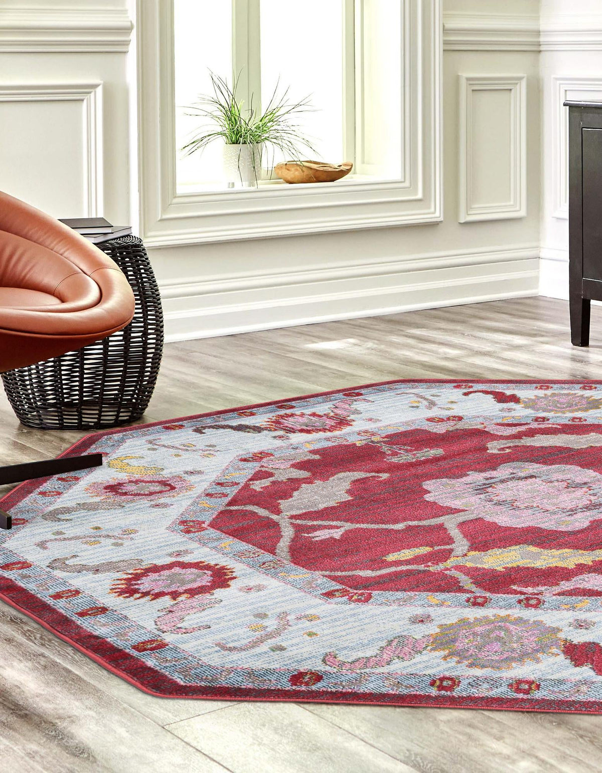 Arcadia Rugs Collection Area Rug - Eden (Red) Octagon Red  lifestyle 26