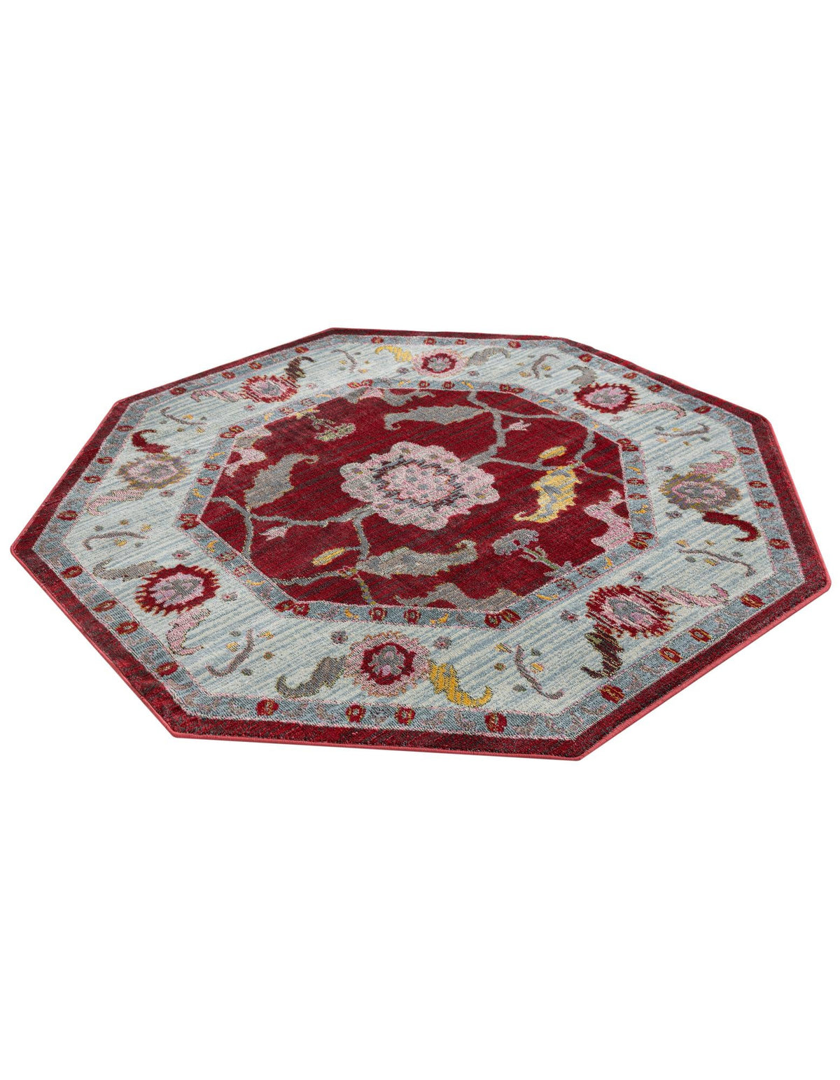 Arcadia Rugs Collection Area Rug - Eden (Red) Octagon Red  lifestyle 25