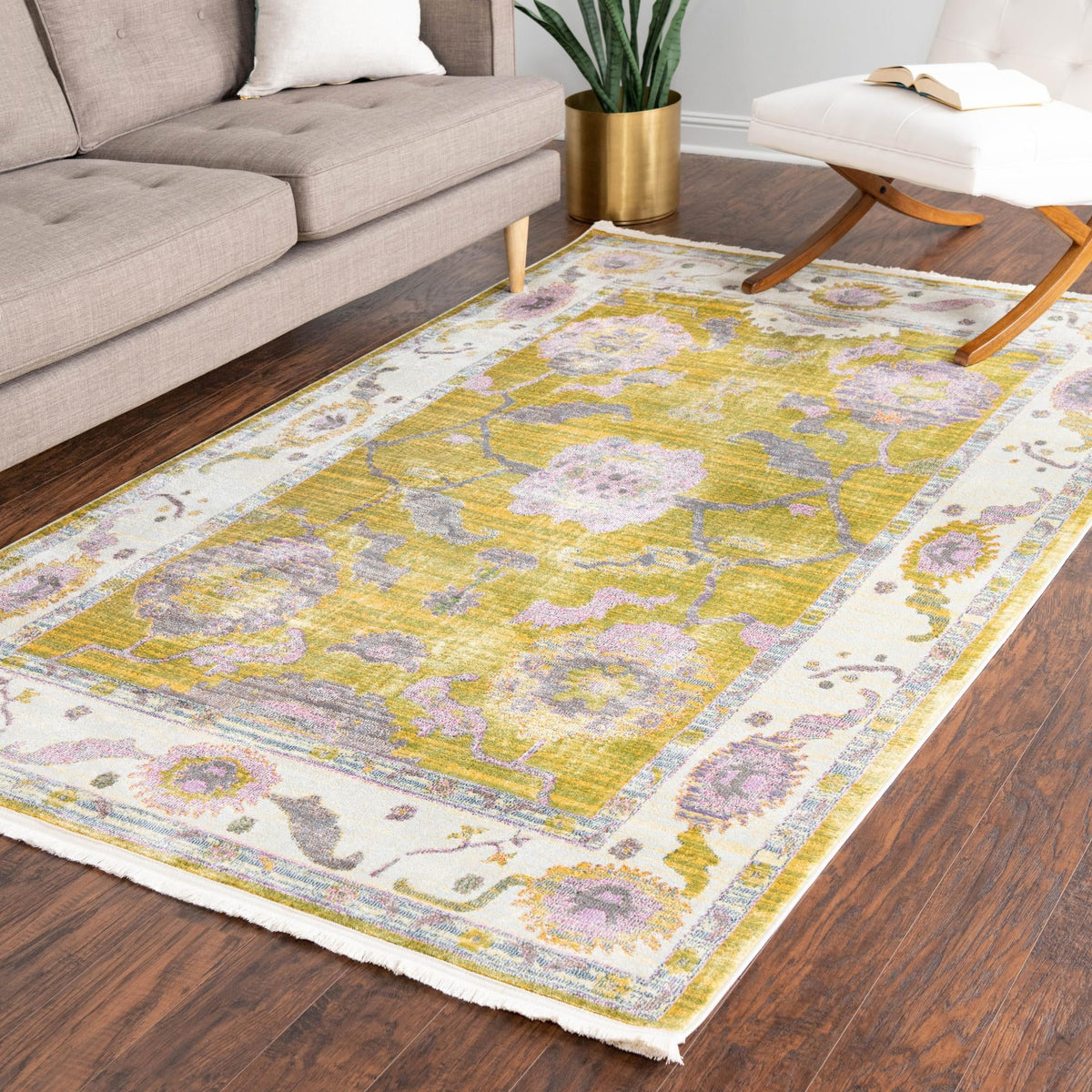 Arcadia Rugs Collection Area Rug - Eden (Green) Rectangle Green  lifestyle 12