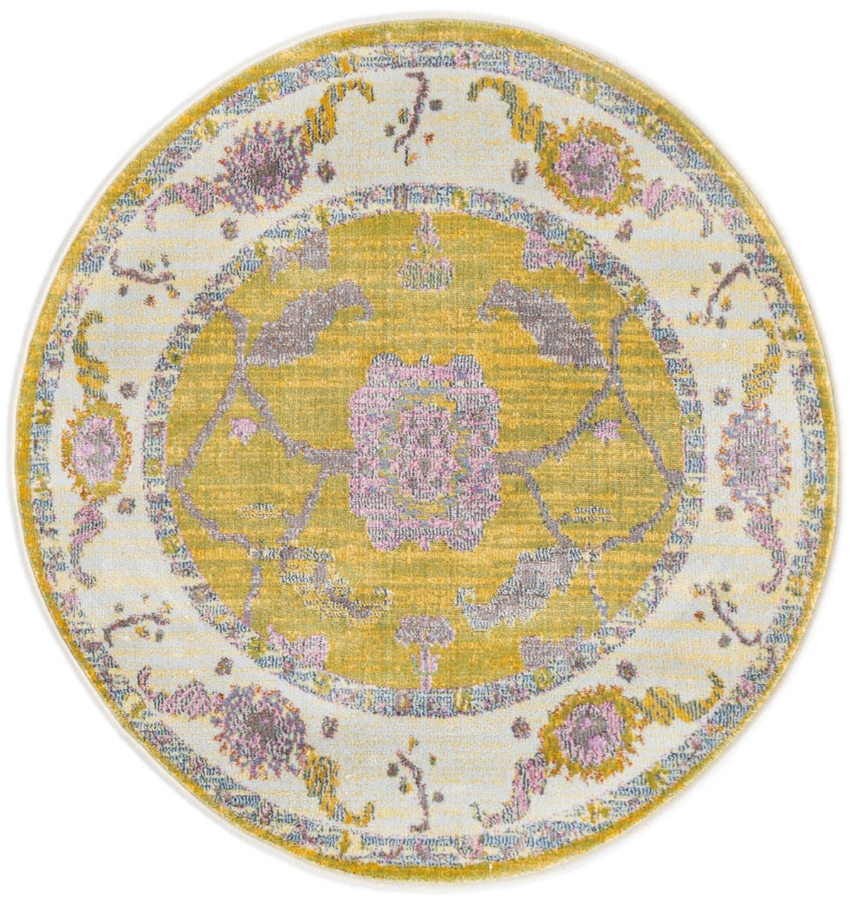 Arcadia Rugs Collection Area Rug - Eden (Green) Round Green  lifestyle 13