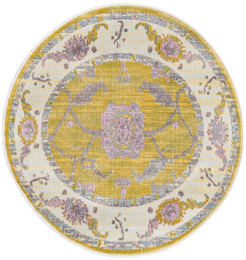 Arcadia Rugs Collection Area Rug - Eden (Green) Round Green  lifestyle 13